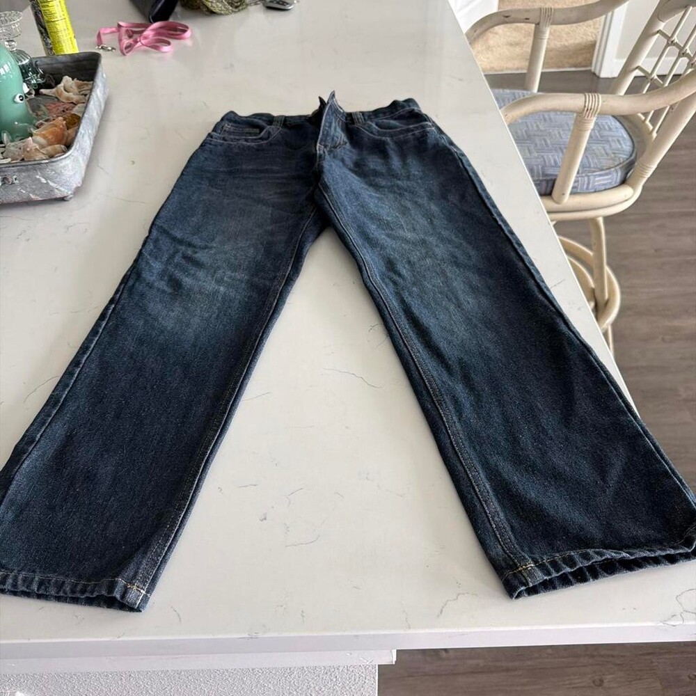 Vintage Polo kids size 12 Dark wash denim jeans with a relaxed fit #relaxed #den